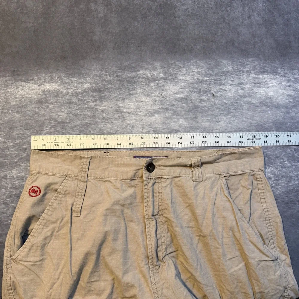 VTG Y2K Mecca Mens 38 Cargo Shorts Tan Khaki Ripstop Baggy Skater Streetwear